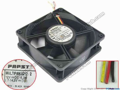 90612 ebm-papst MULTIFAN 4212 2 Server - Square Fan 12V 4.3W, 120x120x38mm ebm-papst MULTIFAN 4212 2 Server - Square Fan 
