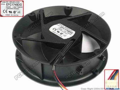 90641 Delta Electronics EFC1748DG Server - Round Fan -4M41, dia172x172x51, 4-wire, 48V 1.84A Delta Electronics EFC1748DG Server - Round Fan