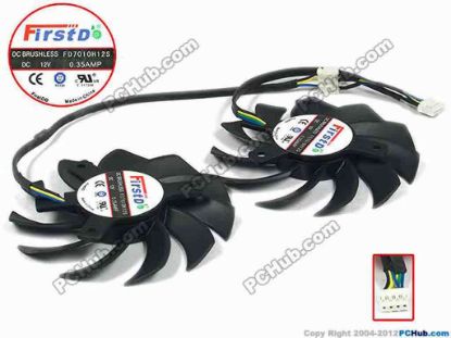 90718 Firstd FD7010H12S Server - Frameless / GPU Fan 12V 0.35A, W215x7x4, D75x10, 2 Fan, Black Firstd FD7010H12S Server - Frameless / GPU Fan 