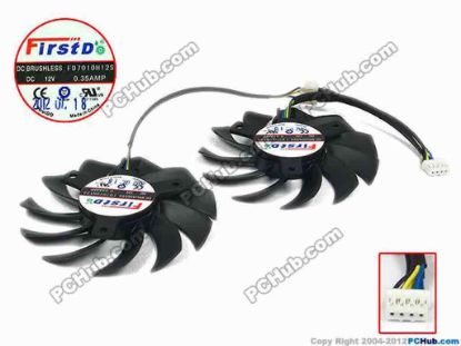 90721 Firstd FD7010H12S Server - Frameless / GPU Fan 12V 0.35A, W180x7x4, D75x10, 2 Fan, Black Firstd FD7010H12S Server - Frameless / GPU Fan 