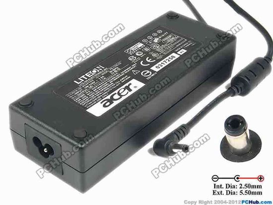 90830 LITE-ON PA-1700-02 AC Adapter- Laptop 19V 7.1A, 5.5/2.5mm, 3-Prong LITE-ON PA-1700-02 AC Adapter- Laptop <span id="ctl00_ContentPlaceHolder1_ItemDesc1_lblItemDescription" class="span11">
<p>AC Adapter Model: PA-1700-02<br />
</p>
<p>INPUT: 100-240V~ 1.8A, 50-60Hz<br />
OUTPUT: 19V 7.1A 135W<br />
Connecter size: Int. Diameter: 2.50mm    <br />
                       Ext. Diameter: 5.50mm</p>
<p>Dimensions: 170 x 65 x 40 mm</p>
<p>*When buying any compatible AC adapter, please take note the type of power cord(2 or 3-prong) used.</p>
<p>**Please take note, 3 wire AC <a href="http://www.pchub.com/uph/category/356-0-0-1-2/Laptop-Spare-Part.html"><font color="#810081">power cord</font></a> not included.</p></span>