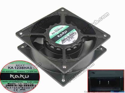 90867 Kaku KA1238HA3 Server - Square Fan sq120x120x38, 400V 0.07A Kaku KA1238HA3 Server - Square Fan 