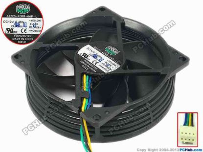 90945 Cooler Master A9225-42RB-6AP-L1 Server - Round Fan FD9225U12S, dia90x90x25, w210xx4, 12V 0.48A Cooler Master A9225-42RB-6AP-L1 Server - Round Fan 