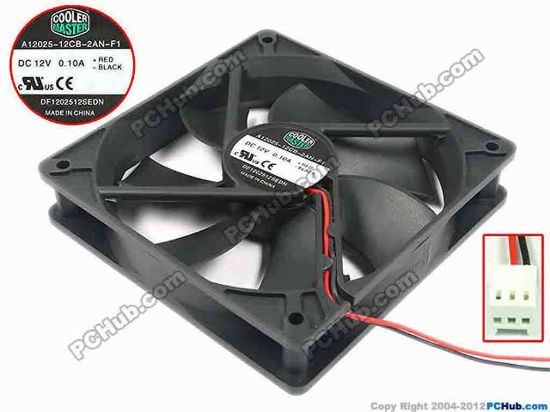 90946 Cooler Master A12025-12CB-2AN-F1 Server - Square Fan FD1202512SEDN, sq120x20x25, w120x2x3, 12V 0.10A Cooler Master A12025-12CB-2AN-F1 Server - Square Fan 