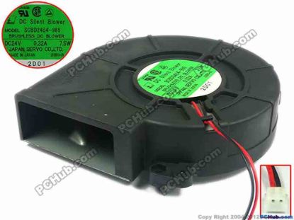 91244 Japan Servo SCBD24B4-985 Server - Blower Fan bw127x127x30, w55x2x2, 24V 0.32A Japan Servo SCBD24B4-985 Server - Blower Fan 