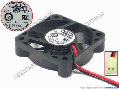 91250 T&T 4010H05B Server - Square Fan ND3, sq40x40x10, w50x2x2, 5V 0.42A T&T 4010H05B Server - Square Fan 