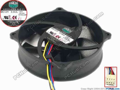 91361 Cooler Master A9225-42RB-4AP-F1 Server - Round Fan DF0922512RFUN, dia95x25, w195x4x4, 12V 0.60A Cooler Master A9225-42RB-4AP-F1 Server - Round Fan 