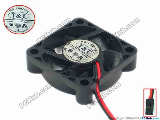 91469 T&T MW-410M12S Server - Square Fan sq40x40x10, w155x2x2, 12V 0.09A T&T MW-410M12S Server - Square Fan 