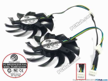 91483 Power Logic PLD08010S12HH Server - Frameless / GPU Fan dia73x10, w195x110x7x4, 12V 0.35A, Dual fan Power Logic PLD08010S12HH Server - Frameless / GPU Fan 