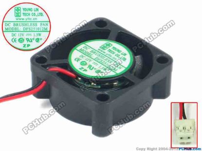 91496 Young Lin DFS251012M Server - Square Fan sq25x25x10, w85x2x2, 12V 1.3W Young Lin DFS251012M Server - Square Fan 