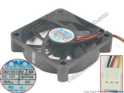 91497 NONOISE G6015S12B2 Server - Square Fan sq60x60x15, w120x3x3, 12V 0.07A NONOISE G6015S12B2 Server - Square Fan