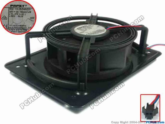 91504 ebm-papst RDE 110-25/24R/C01 Server - Round Fan RDE110-25/24R/C01, w380x2x2, 24V 2.4W ebm-papst RDE 110-25/24R/C01 Server - Round Fan