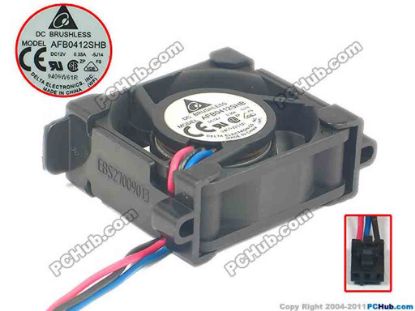 91565 Delta Electronics AFB0412SHB Server - Square Fan sq40x40x15, w45x3x3, 12V 0.35A Delta Electronics AFB0412SHB Server - Square Fan 
