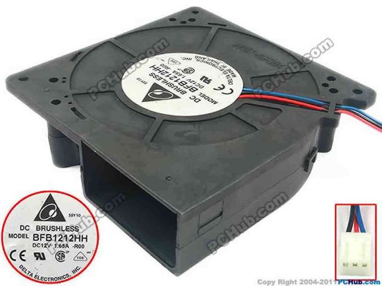 91600 Delta Electronics BFB1212HH Server - Blower Fan R00, bw120x120x32, w150x3x3, 12V 1.65A Delta Electronics BFB1212HH Server - Blower Fan 