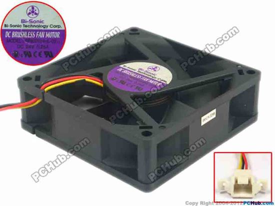 91623 Bi-Sonic BP802524HL-03 Server - Square Fan sq80x80x25, w20x3x3, 24V 0.25A Bi-Sonic BP802524HL-03 Server - Square Fan 