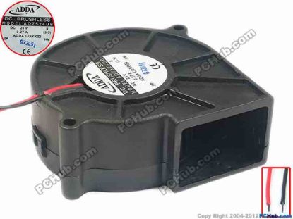 91659 ADDA AQ7524UB Server - Blower Fan S, bw75x75x30, 2-wire, 24V 0.27A  ADDA AQ7524UB Server - Blower Fan 