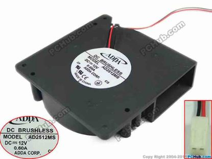 91737 ADDA AD2512MS Server - Blower Fan bw120x120x32, 2-wire, 12V 0.6A ADDA AD2512MS Server - Blower Fan