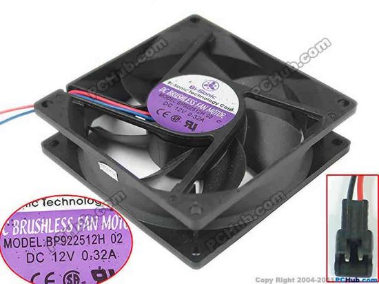 91853 Bi-Sonic BP922512H Server - Square Fan C1, sq92x92x25, w50x2x2, 12V 0.32A Bi-Sonic BP922512H Server - Square Fan 