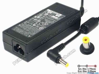91939 Delta Electronics ADP-65JH BB AC Adapter- Laptop 19V 3.42A, 5.5/1.7mm, 3-Prong, NEW Delta Electronics ADP-65JH BB AC Adapter- Laptop <span id="ctl00_ContentPlaceHolder1_ItemDesc1_lblItemDescription" class="span11">
<p><span id="ctl00_ContentPlaceHolder1_ItemDesc1_lblItemDescription"><strong><em>Brand NEW AC Adapter  with 6 month warranty.</em></strong></span></p>
<p>Model: ADP-65JH DB</p>
<p>INPUT: 100-240V~ 1.5A, 50-60Hz </p>
<div>OUTPUT: 19V 3.42A 65W</div>
<div>Connecter size: Int. Diameter: 1.70mm    <br />
                       Ext. Diameter:  5.50mm<br />
                       Length          : 11.00mm</div>
<div><br />
Dimension: 108 x 45 x 30 mm</div>
<div>
<p>*Please do not mix up with another adapter with the same model number but different connector size, please check carefully the connector's measurement of your adapter.</p>
<p>**When buying any compatible AC adapter, please take note the type of power cord(2 or 3-prong) used.</p>
<p>***Please take note, 3 wire AC <a href="http://www.pchub.com/uph/category/356-0-0-1-2/Laptop-Spare-Part.html"><font color="#810081">power cord</font></a> not included.</p></div></span>