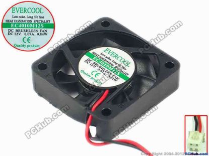 92005 EverCool EC4010M12S Server - Square Fan sq40x40x10, w40x2x2, 12V 0.07A EverCool EC4010M12S Server - Square Fan 
