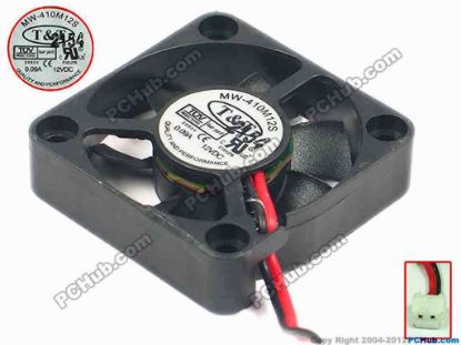 92018 T&T MW-410M12S Server - Square Fan sq40x40x10, w35x2x2, 12V 0.09A T&T MW-410M12S Server - Square Fan 