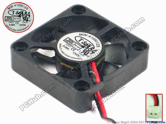 92018 T&T MW-410M12S Server - Square Fan sq40x40x10, w35x2x2, 12V 0.09A T&T MW-410M12S Server - Square Fan 