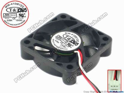 92020 T&T MW-410M12C Server - Square Fan sq40x40x10, w65x3x3, 12V 0.09A T&T MW-410M12C Server - Square Fan 