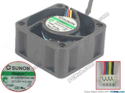 92038 SUNON MC40201V2-Q000-S99 Server - Square Fan sq40x40x20, 4-wire, 12V 0.9W SUNON MC40201V2-Q000-S99 Server - Square Fan 