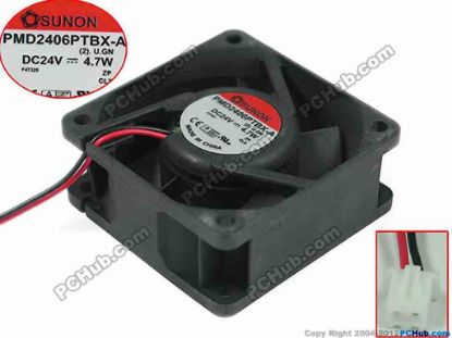 92072 SUNON PMD2406PTBX-A Server - Square Fan (2).U.GN, sq60x60x25, 2-wire, 24V 4.7W SUNON PMD2406PTBX-A Server - Square Fan 