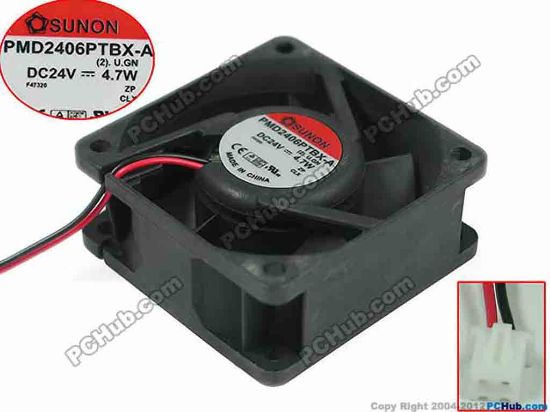 92072 SUNON PMD2406PTBX-A Server - Square Fan (2).U.GN, sq60x60x25, 2-wire, 24V 4.7W SUNON PMD2406PTBX-A Server - Square Fan 