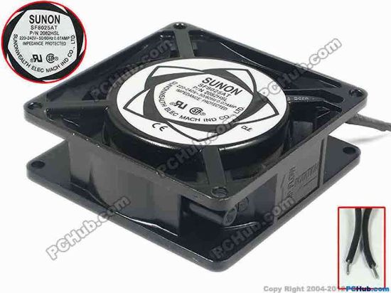 92121 Sunon Wealth SF8025AT Server - Square Fan P/N 2082HSL, sq80x80x25, 240V 60Hz Sunon Wealth SF8025AT Server - Square Fan