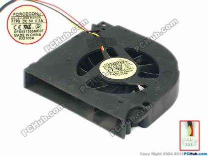92306 Forcecon DFS551305MC0T Cooling Fan  F7P8, w95x3x3, 5V 0.50A, Bare fan Forcecon DFS551305MC0T Cooling Fan  