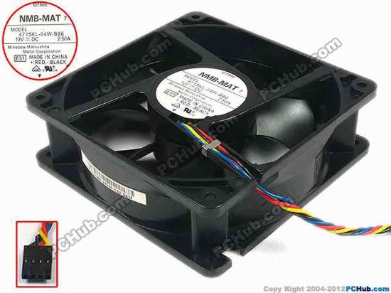 92553 NMB-MAT / Minebea 4715KL-04W-B86 Server - Square Fan E51, sq120x120x38, w245x4x4, 12V 2.50A NMB-MAT / Minebea 4715KL-04W-B86 Server - Square Fan 