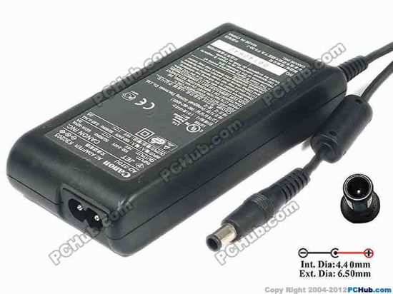 92612 Canon AD-370U AC Adapter 13V-19V 16V 2A, Pin in the middle, 2-prong Canon AD-370U AC Adapter 13V-19V <span id="ctl00_ContentPlaceHolder1_ItemDesc1_lblItemDescription" class="span11">
<div>Canon AC Adapter: AD-370U <br />
P/N: K30203</div>
<div><br />
INPUT: 100-240V~ 0.65A-0.34A, 50/60Hz <br />
OUTPUT: 16V 2A<br />
Connecter size: Int. Diameter: 4.4mm<br />
                       Ext. Diameter: 6.50mm<br />
                       Length          : 9.00mm<br />
                       (Pin in the middle)<br />
<br />
Dimensions: 124 x 58 x 25 mm<br />
<br />
<font color="#444444" face="Verdana"><font color="#000000">*</font><font color="#444444" face="Verdana">Please take note, 2 wire AC <a href="http://www.pchub.com/uph/category/356/Power-Core.html">power cord</a> not included.</font></font></div></span>