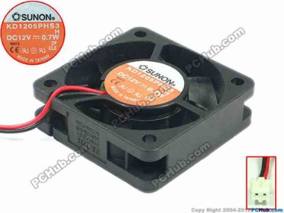 92681 SUNON KD1205PHS3 Server - Square Fan H, sq50x50x15, w50x2x2, 12V 0.7W SUNON KD1205PHS3 Server - Square Fan 