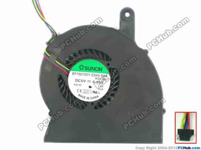 92686 SUNON EF75070V1-C040-S9A Cooling Fan  w25x4x4, 5V 400mA, Bare fan SUNON EF75070V1-C040-S9A Cooling Fan  