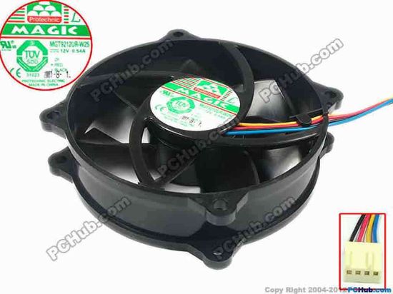 92712 Protechnic Magic MGT9212UR-W25 Server - Round Fan (200009130-GP), dia92x92x25, w120x4x4, 12V 0.54A Protechnic Magic MGT9212UR-W25 Server - Round Fan 