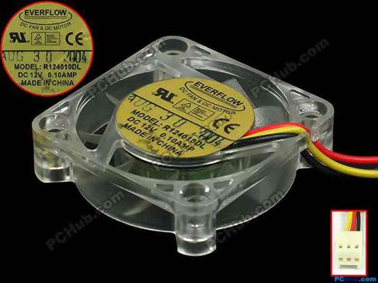 92730 Everflow R124010DL Server - Square Fan sq40x40x10, w245x3x3, 12V 0.10A Everflow R124010DL Server - Square Fan 
