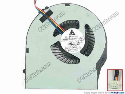 92813 Delta Electronics KSB0705HB Cooling Fan  -BK2S, w40x4x4, 5V, Bare fan Delta Electronics KSB0705HB Cooling Fan  