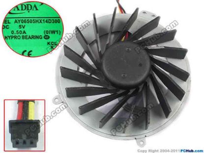 93123 ADDA AY06505HX14D300 Cooling Fan  0Iw1, w35x3x3, 5V 0.50A, Bare fan ADDA AY06505HX14D300 Cooling Fan