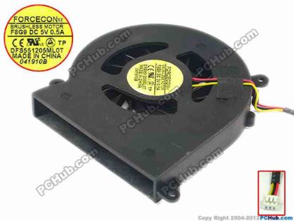 93126 Medion Akoya E5411 Cooling Fan  F8G9, w25x3x3, 5V 0.5A,Bare fan Medion Akoya E5411 Cooling Fan  
