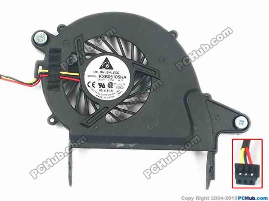 93155 Delta Electronics KSB05105HA Cooling Fan  -9L17, w20x3x3, 5V 0.35A, Bare fan Delta Electronics KSB05105HA Cooling Fan  