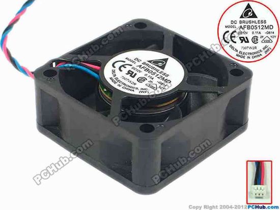 93255 Delta Electronics AFB0512MD Server - Square Fan -G614, sq50x50x20, w105x3x3, 12V 0.11A Delta Electronics AFB0512MD Server - Square Fan 