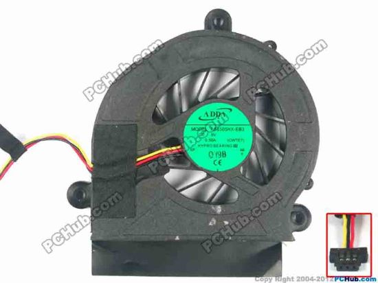 93270 Toshiba Satellite E305 Series Cooling Fan  CWTE7, w15x3x3, 5V 0.50A, Bare fan Toshiba Satellite E305 Series Cooling Fan  