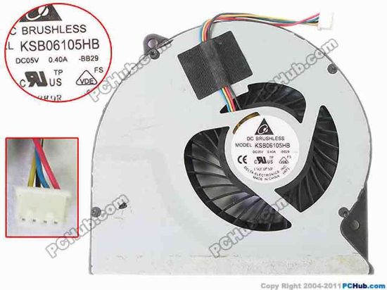 93275 Delta Electronics KSB06105HB Cooling Fan  -BB29, w20x4x4, 5V 0.40A, Bare fan Delta Electronics KSB06105HB Cooling Fan  
