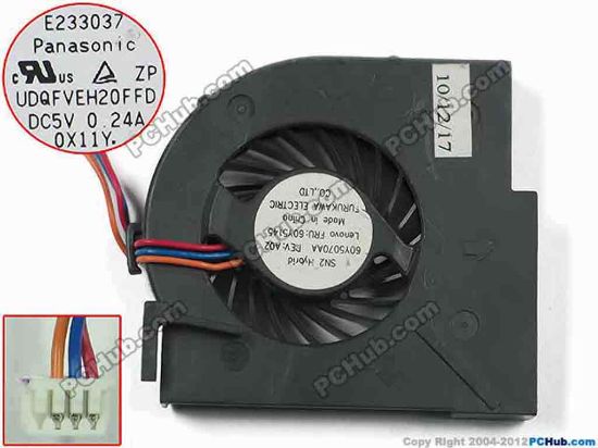 93290 Lenovo ThinkPad T400s Series Cooling Fan  UDQFVEH20FFD, w20x3x3, 5V 0.24A, Bare fan Lenovo ThinkPad T400s Series Cooling Fan  