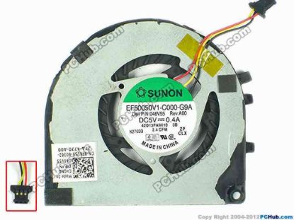 93296 Dell XPS 13 (L321X) Cooling Fan  046V55, 5V 0.4A, Bare fan Dell XPS 13 (L321X) Cooling Fan