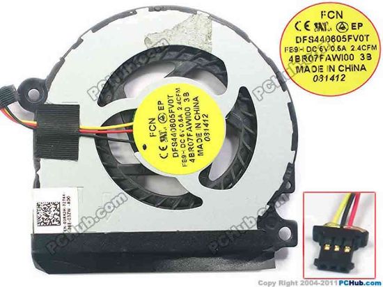 93300 Forcecon DFS440605FV0T Cooling Fan  FB9H, w15x3x3, 5V 0.5A, Bare fan Forcecon DFS440605FV0T Cooling Fan  