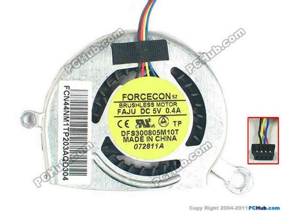 93316 Forcecon DFS300805M10T Cooling Fan  FAJU, w20x4x4, 5V 0.4A, Bare fan Forcecon DFS300805M10T Cooling Fan  