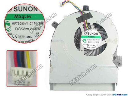 93364 Acer Aspire 4750G Series Cooling Fan  MF75090V1-C170-S99, w20x4x4,5V 2.00W, Bare fan Acer Aspire 4750G Series Cooling Fan  